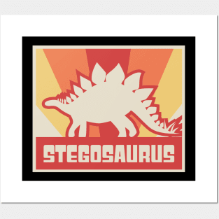 Vintage Dinosaur Stegosaurus Graphic Posters and Art